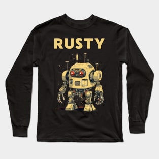 Futuristic Funny Robots Rusty Long Sleeve T-Shirt